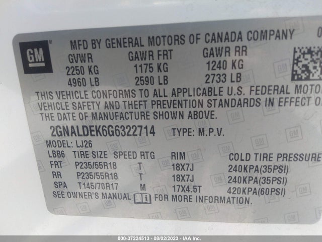 Chevrolet Equinox Ltz 2016 2GNALDEK6G6322714 Image 15