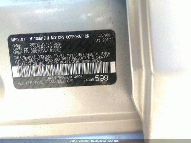 JA32U2FU8HU014606 Mitsubishi Lancer Es/le