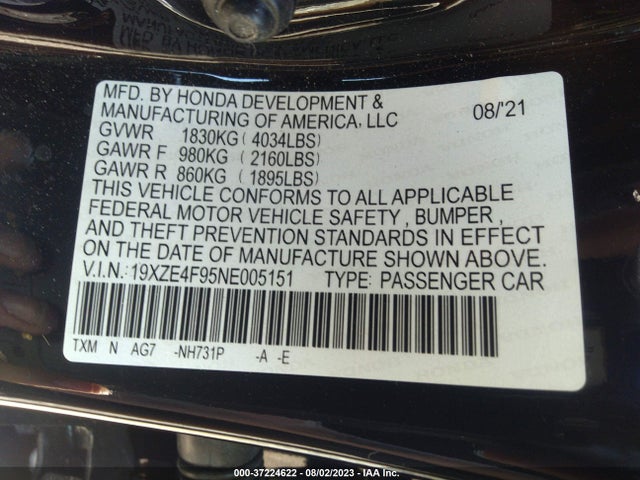 Honda Insight Touring 2022 19XZE4F95NE005151 Image 16