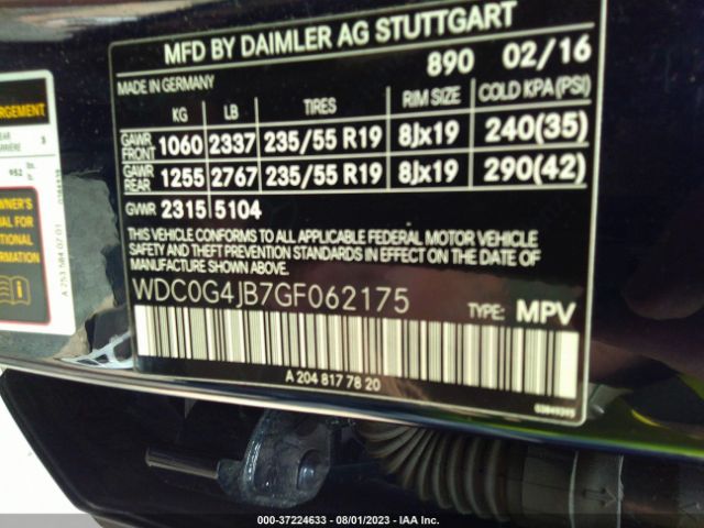 WDC0G4JB7GF062175 Mercedes-Benz Glc Glc 300
