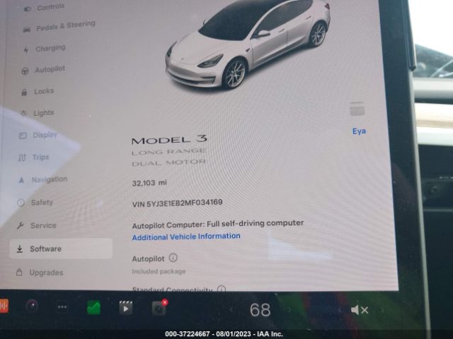 5YJ3E1EB2MF034169 Tesla Model 3 Long Range