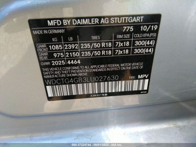 WDCTG4GB3LU027630 Mercedes-Benz Gla Gla 250
