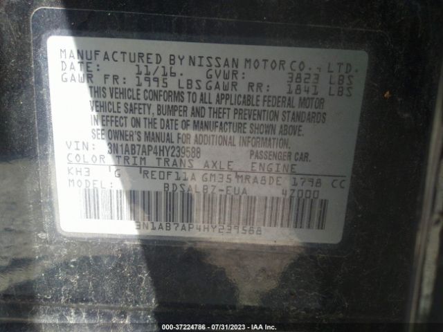 3N1AB7AP4HY239588 Nissan SENTRA S