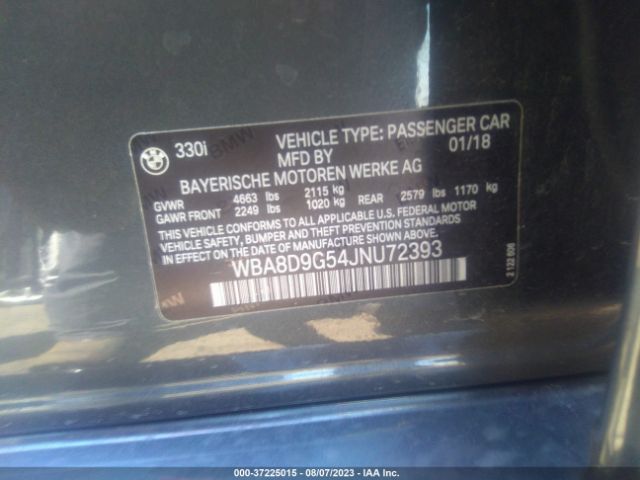 WBA8D9G54JNU72393 BMW 3 Series 330i Xdrive