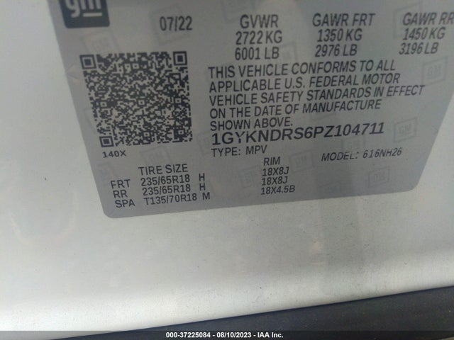 1GYKNDRS6PZ104711 Cadillac Xt5 Awd Premium Luxury