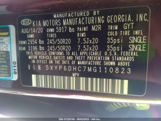 5XYP6DHC7MG110823 KIA Telluride S