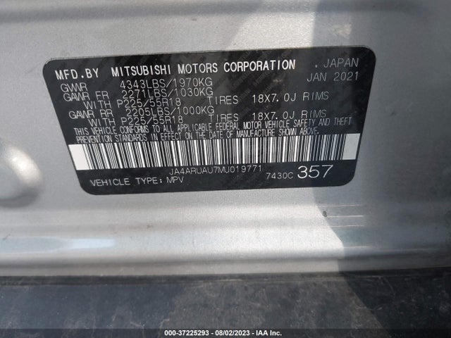 JA4ARUAU7MU019771 Mitsubishi Outlander Sport Es/se/le/be