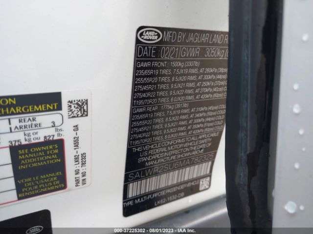 SALWR2SU6MA782325 Land Rover Range Rover Sport Hse Silver Edition
