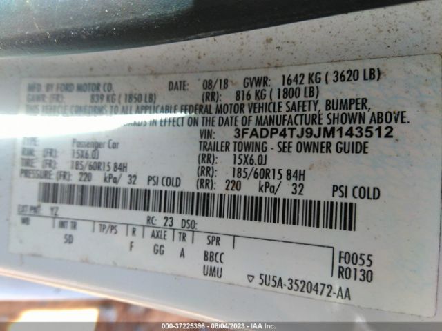 3FADP4TJ9JM143512 Ford FIESTA S