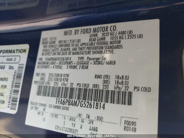 1FA6P8AM7G5261814 Ford Mustang V6