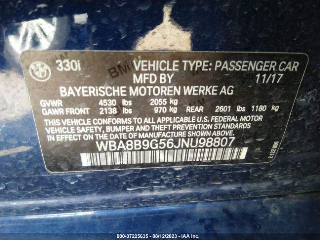 WBA8B9G56JNU98807 BMW 3 Series 330i