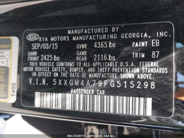 5XXGM4A79FG515298 KIA Optima Lx