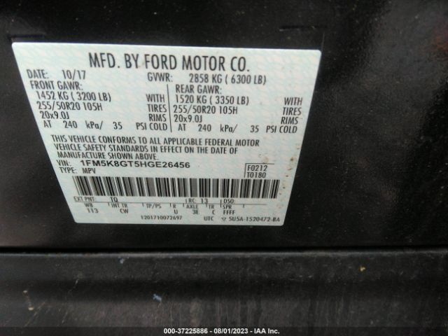 1FM5K8GT5HGE26456 Ford EXPLORER SPORT