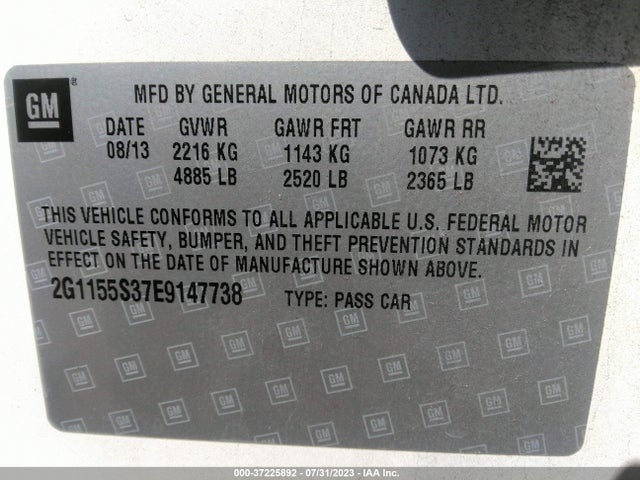 Chevrolet IMPALA LTZ 2014 2G1155S37E9147738 Image 16