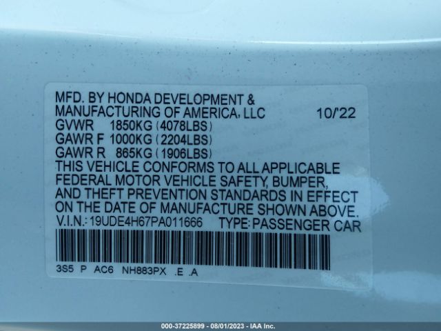 19UDE4H67PA011666 Acura Integra W/a-spec Tech Package