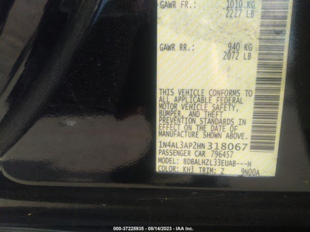1N4AL3AP2HN318067 Nissan Altima 2.5 Sr