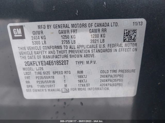 2GKFLYE34E6185207 GMC Terrain Slt