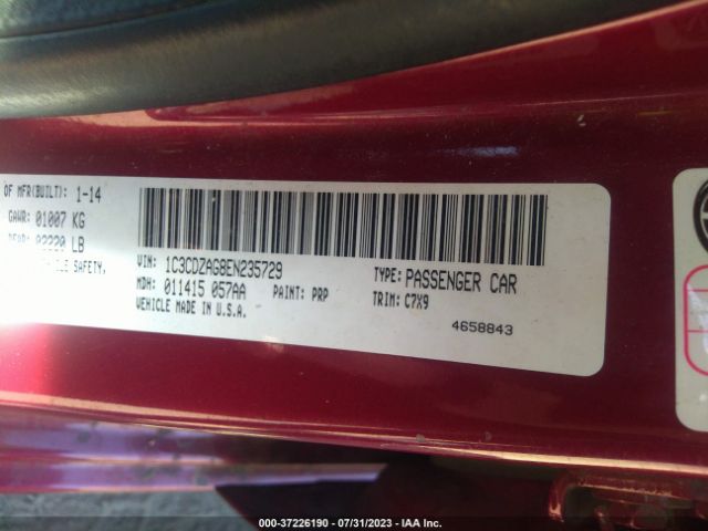 1C3CDZAG8EN235729 Dodge AVENGER SE