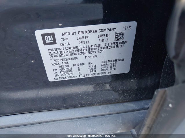 Chevrolet Trax Lt 2022 KL7CJPSM3NB565466 Image 9