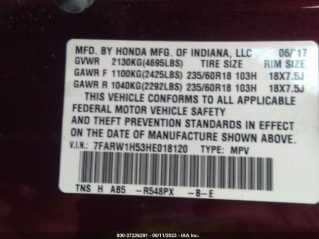 7FARW1H53HE018120 Honda CR-V EX