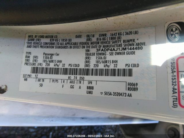 3FADP4AJ1JM144480 Ford FIESTA S