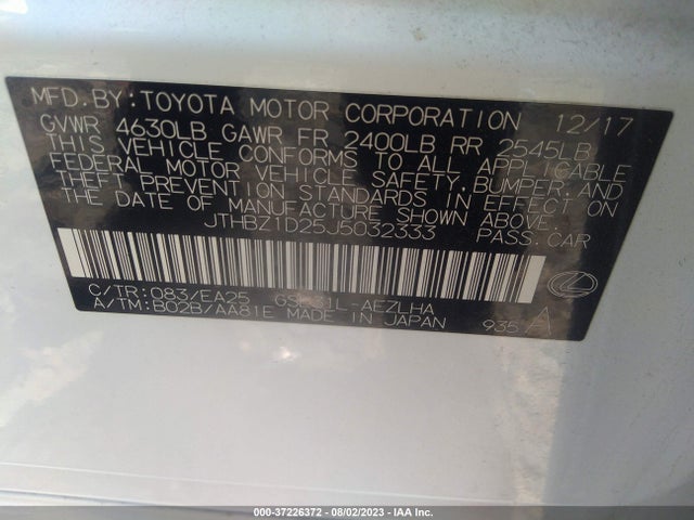 JTHBZ1D25J5032333 Lexus Is Is 350