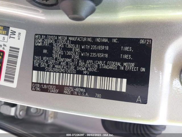 Toyota Highlander Xle 2021 5TDGZRBH2MS136550 Image 15