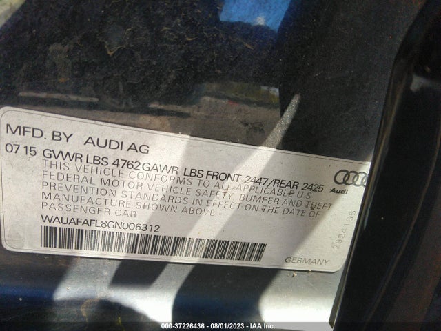 WAUAFAFL8GN006312 Audi A4 PREMIUM