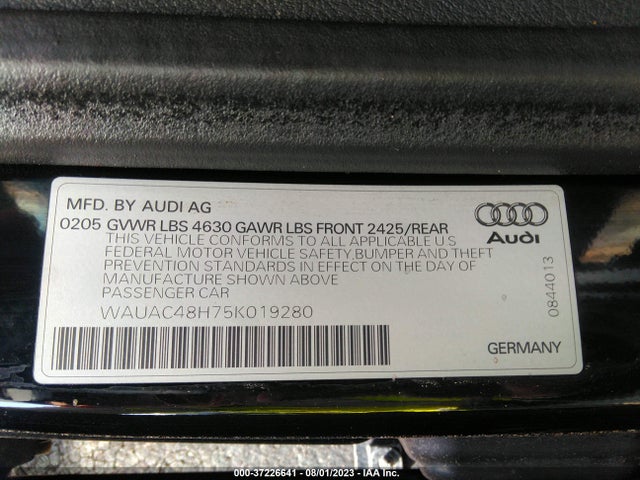 2005 AUDI A4 1.8T VIN: WAUAC48H75K019280