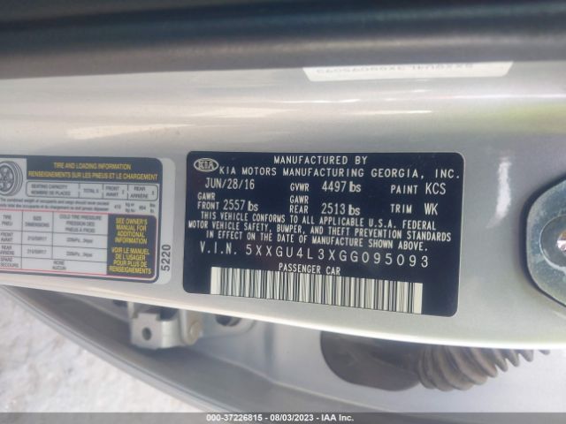 5XXGU4L3XGG095093 KIA OPTIMA EX