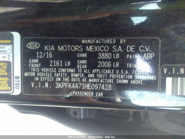 3KPFK4A71HE097428 KIA FORTE LX