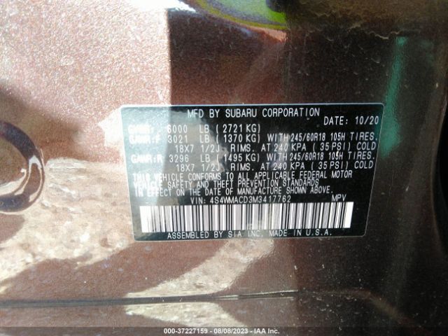 4S4WMACD3M3417762 Subaru Ascent Premium