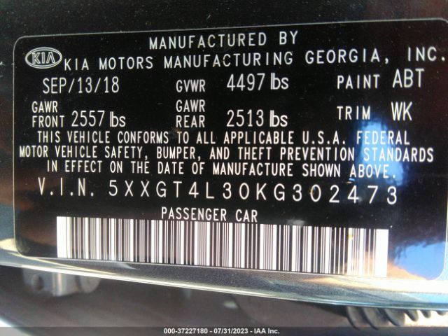 5XXGT4L30KG302473 KIA Optima Lx