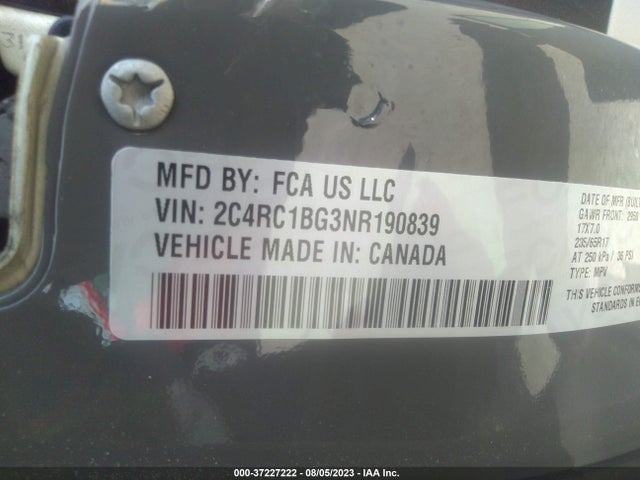 2C4RC1BG3NR190839 Chrysler Pacifica Touring L
