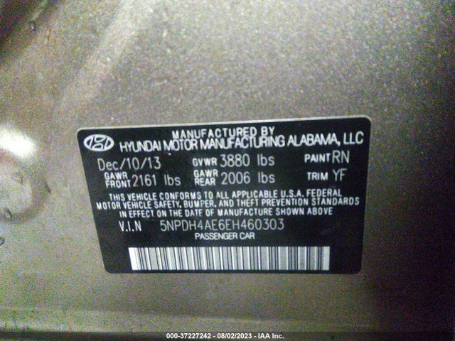 Hyundai Elantra Se/limited 2014 5NPDH4AE6EH460303 Image 9