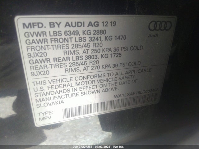 2020 Audi Q7, VIN: WA1LXAF76LD002488