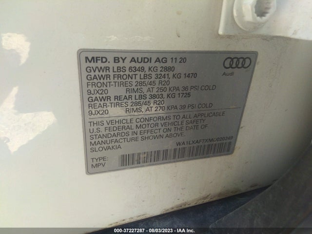WA1LXAF7XMD020249 Audi Q7 Premium Plus