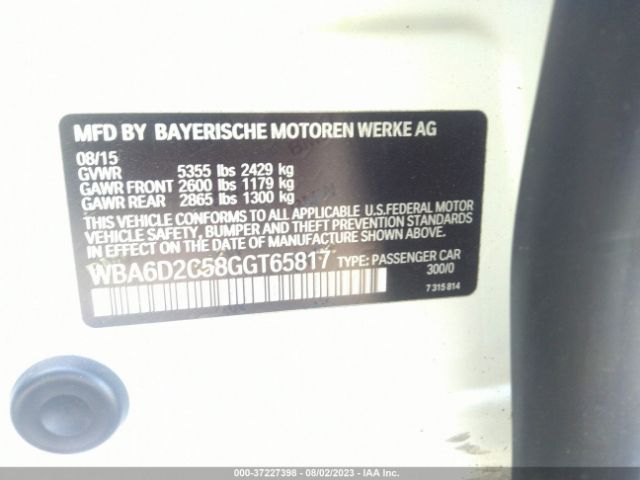 WBA6D2C58GGT65817 BMW 6 Series 640i Xdrive