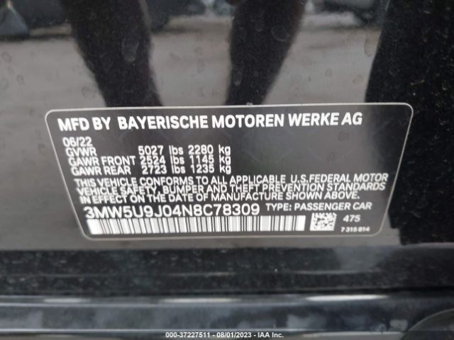 3MW5U9J04N8C78309 BMW 3 Series M340i Xdrive