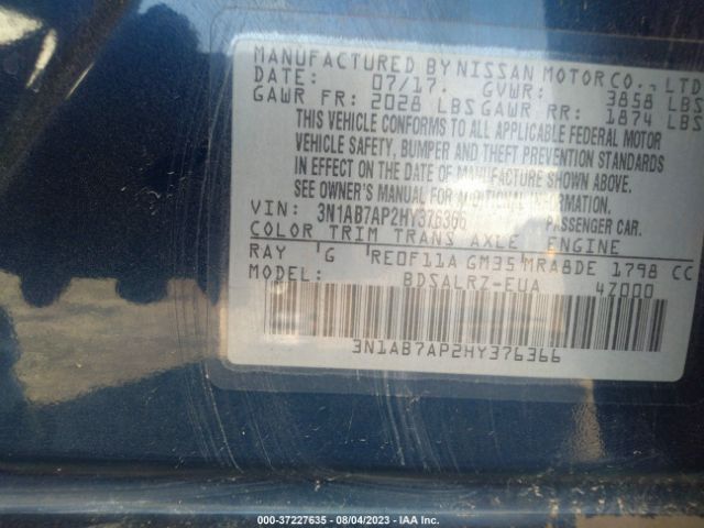 3N1AB7AP2HY376366 Nissan SENTRA SR