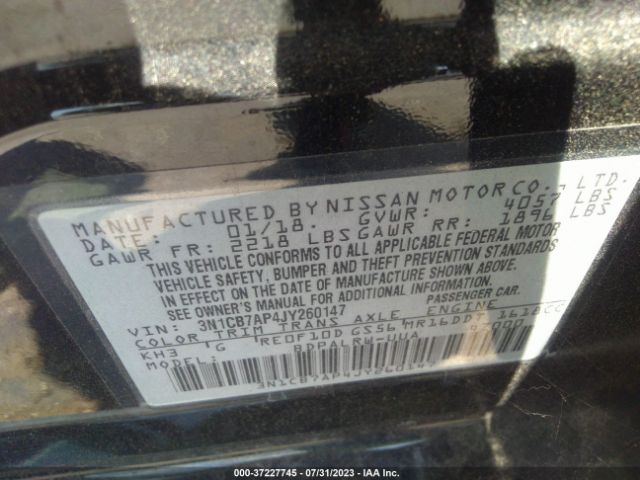 3N1CB7AP4JY260147 Nissan Sentra Sr Turbo