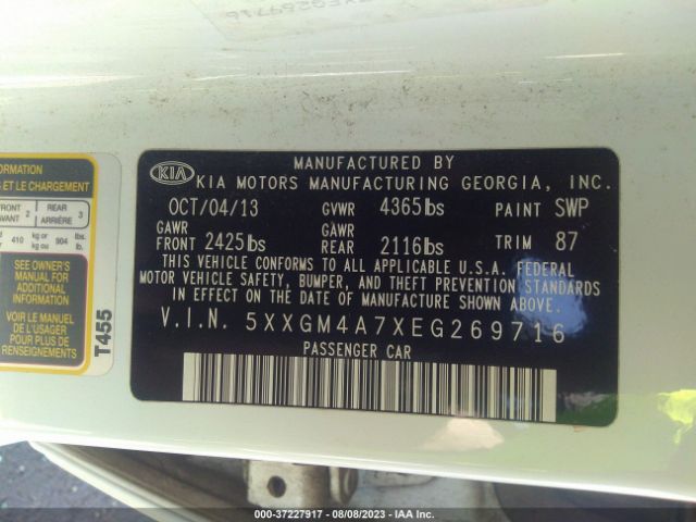 5XXGM4A7XEG269716 KIA Optima Lx