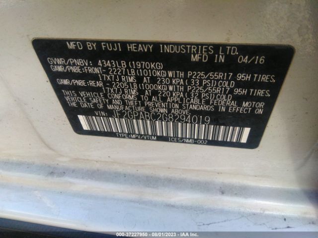 JF2GPABC2G8294019 Subaru Crosstrek Premium