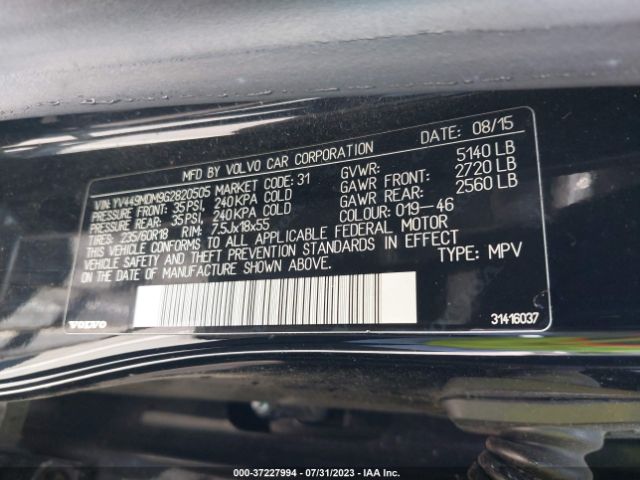 YV449MDM9G2820505 Volvo Xc60 T6 Drive-e Platinum