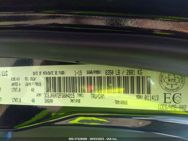 3C6JR6AT2FG604215 RAM 1500 St