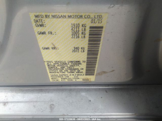 1N4AL3AP0FC247802 Nissan ALTIMA 2.5