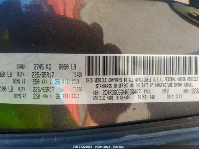 2C4RDGCG6HR666407 Dodge Grand Caravan Sxt