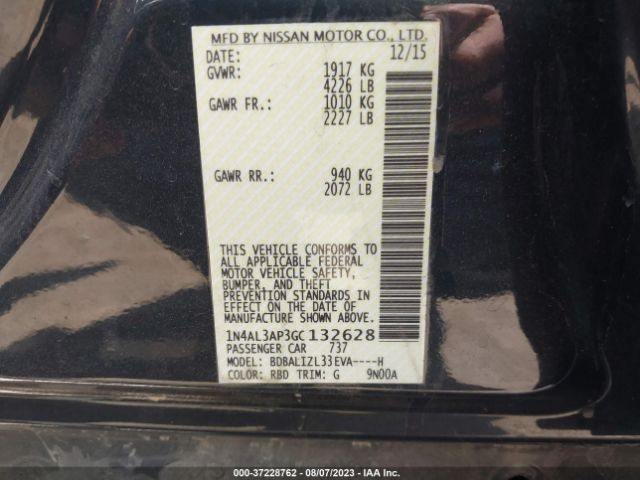 1N4AL3AP3GC132628 Nissan Altima 2.5 Sv