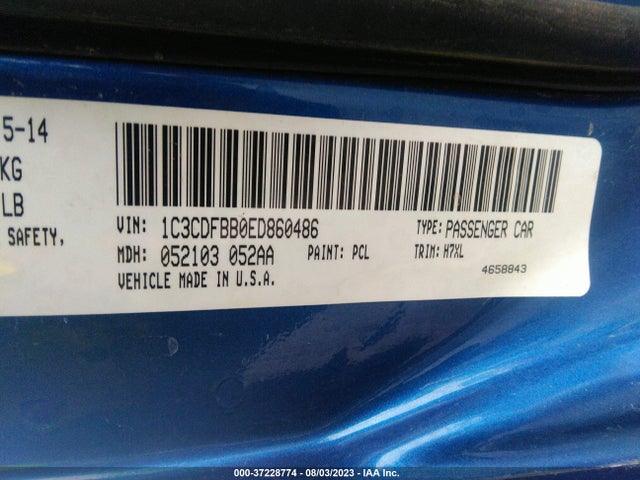 Dodge DART SXT 2014 1C3CDFBB0ED860486 Image 9