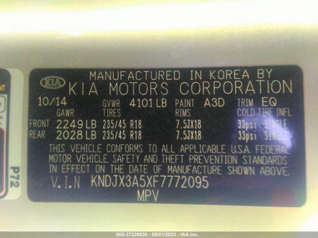 KNDJX3A5XF7772095 KIA Soul !